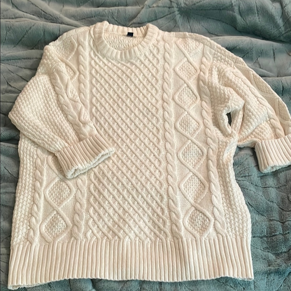 Women's Cream Cable Knit Sweater